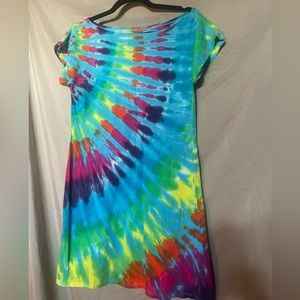 rainbow tie dye tshirt dress